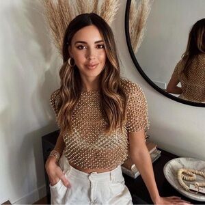 Gold beaded top, perfect for a special occasion like new years!